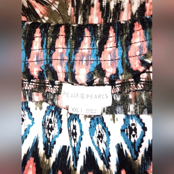 Peace & Pearls soft print pullon flowy pant size XXL 2X excellent used condition - Picture 3 of 8